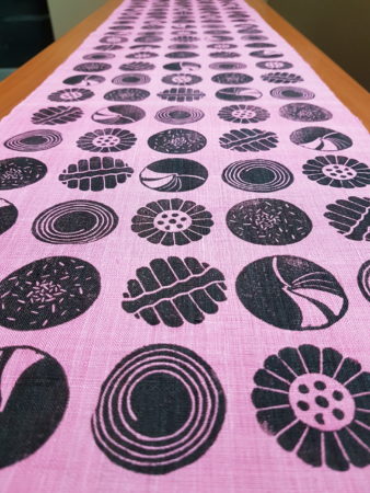 textile ramie rose createur motif sucrerie atelier aka 1