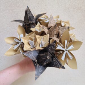 bouquet en fleurs en origami